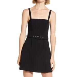 French Connection Belted Straight Neck Whisper Dress